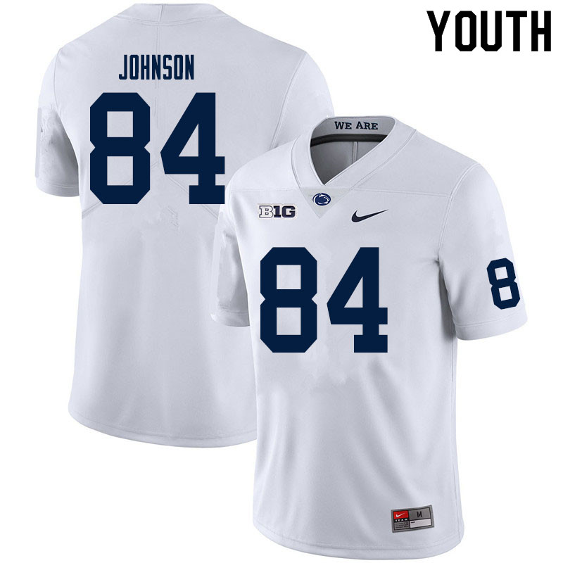 NCAA Nike Youth Penn State Nittany Lions Theo Johnson #84 College Football Authentic White Stitched Jersey INX3898VW